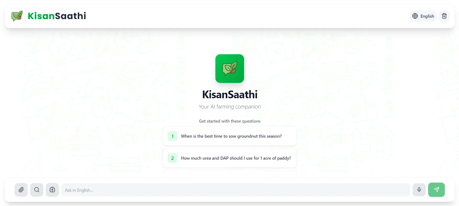 KisanSaathi interface